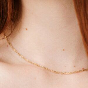 Gold Chain Waterproof Necklace Everyday Necklace Gold Chain Sparkle Chain CUTE